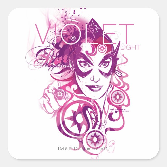 Star Sapphire Graphic 3 Square Sticker (Front)