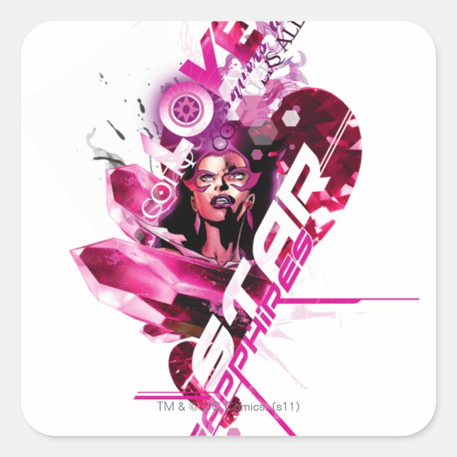 Star Sapphire Graphic 8 Square Sticker (Front)