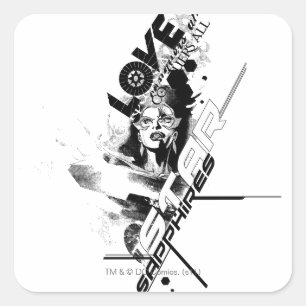 Star Sapphire Graphic 9 Square Sticker