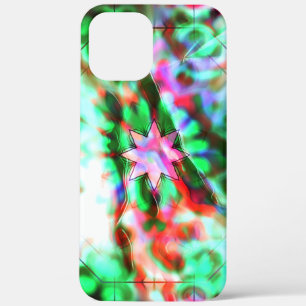 Star shadows on glass flowery spots, pink to green iPhone 12 pro max case