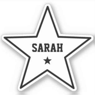 Star Shape Outline Simple Cool Custom Name