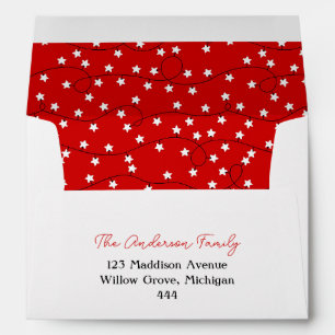 Star-Shaped Lights Elegant Christmas Envelope