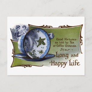 Star Shaped Tea Leaves Predict Good Fortune Postcard