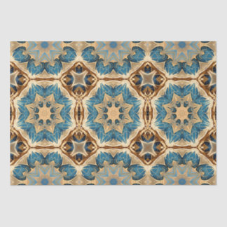 Star shapes Art Deco,Blue and Brown Tissue Paper