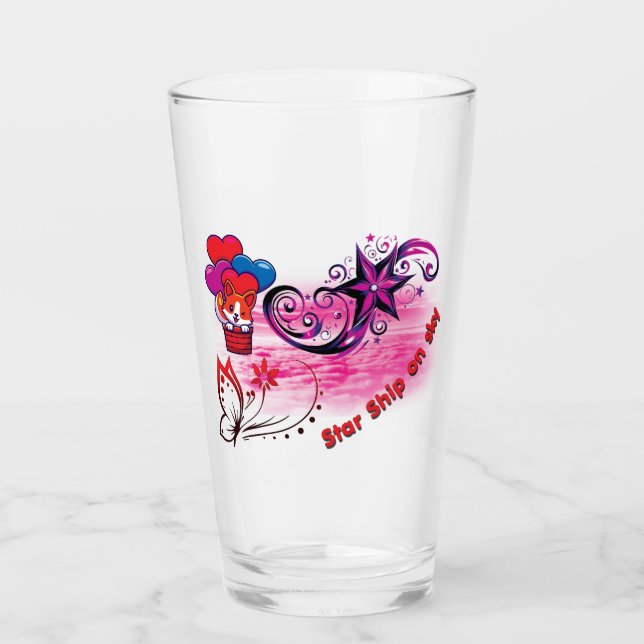 Star Ship Drinkware Glass (Front)