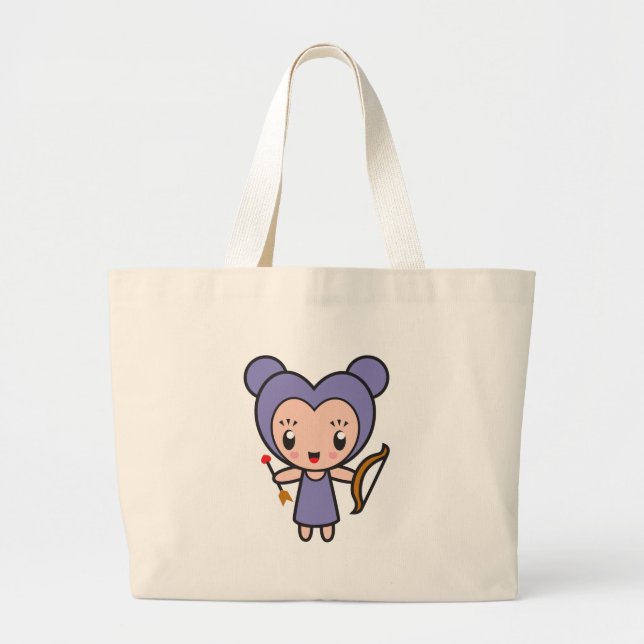 Star Sign Character - Sagittarius Large Tote Bag (Front)