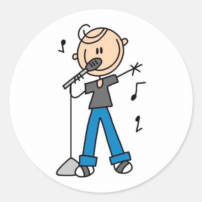 Star Singer On The Microphone Sticker (Front)