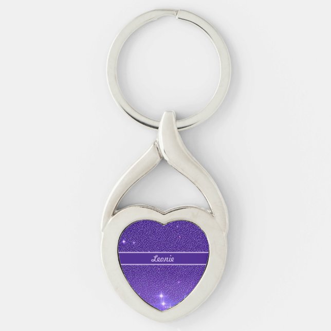 star sky blue pattern key ring (Front)