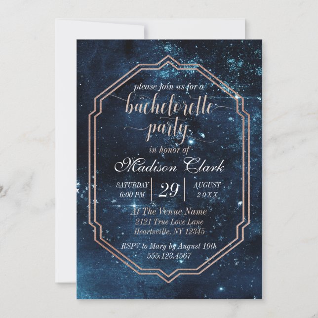 Star Sky Celestial Bachelorette Party Invitation (Front)