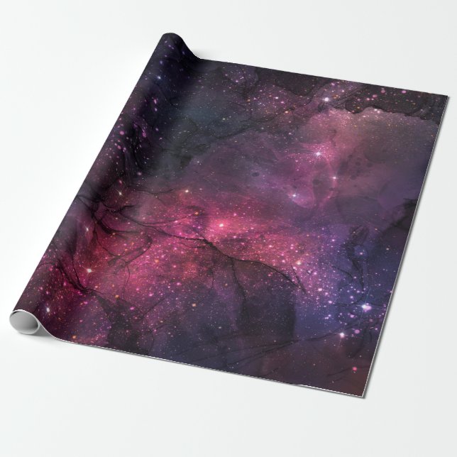 Star sky/ Universe pattern gift paper (Unrolled)