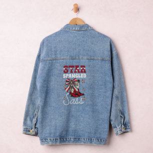 Star Spangeld Sass Western Boots American Flag Denim Jacket
