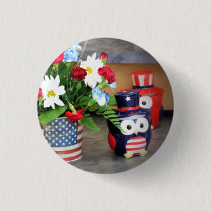 Star Spangled  3 Cm Round Badge