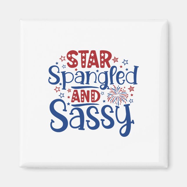 Star Spangled And Sy Independence Day Funny 4th Of Magnet (Front)
