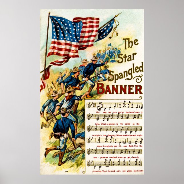 Star Spangled Banner 1908 Vintage Poster (Front)