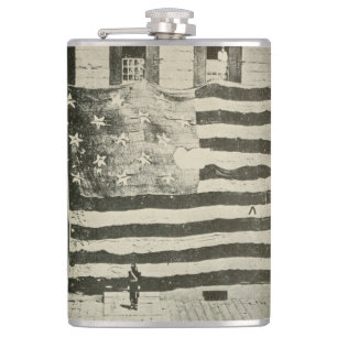 Star Spangled Banner: American Flag on Display Hip Flask
