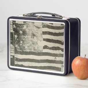 Star Spangled Banner: American Flag on Display Metal Lunch Box
