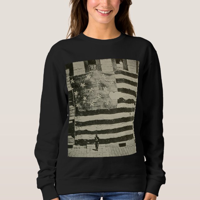 Star Spangled Banner: American Flag on Display Sweatshirt (Front)
