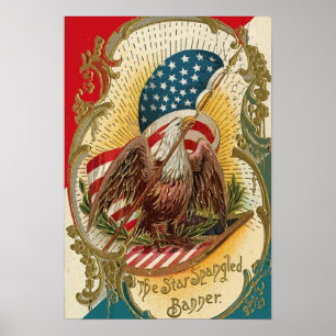 Star Spangled Banner Bald Eagle Art Print