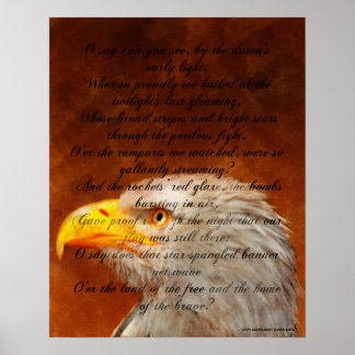 Star Spangled Banner Lyrics Eagle Poster