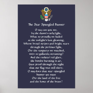 Star Spangled Banner Lyrics Poster