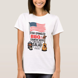 Star Spangled BBQ Country Music Salad 4th Of July T-Shirt