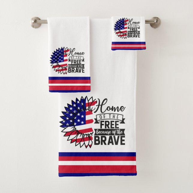 Star-Spangled Bloom: A Tribute to Freedom Bath Towel Set (Insitu)