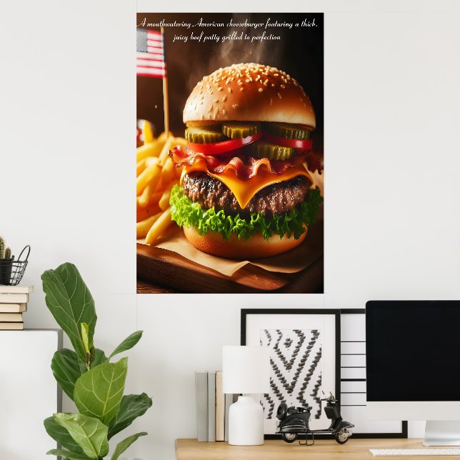 Star-Spangled Burger Sensation 24x36 Poster (Home Office)