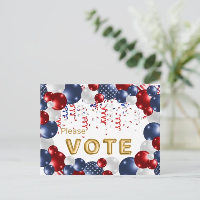 Star Spangled Celebration Vote Reminder Postcard (Standing Front)