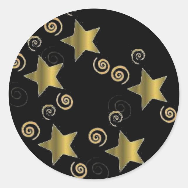Star spangled classic round sticker (Front)
