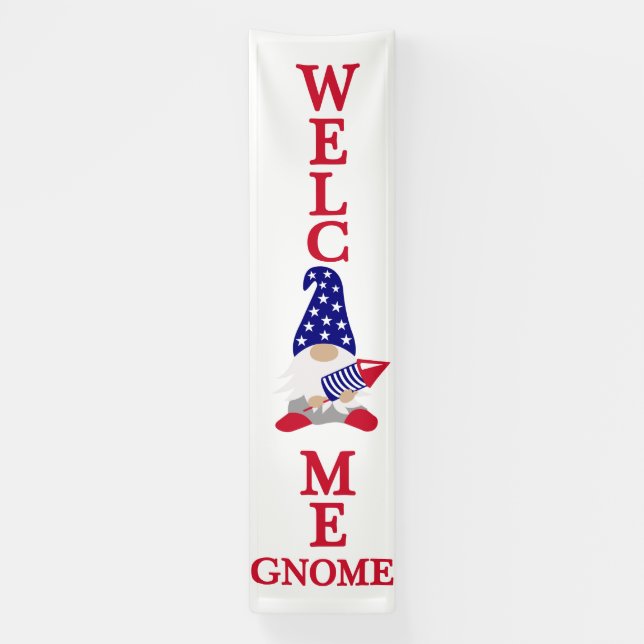 Star-Spangled Gnome Welcome Banner (Vertical)