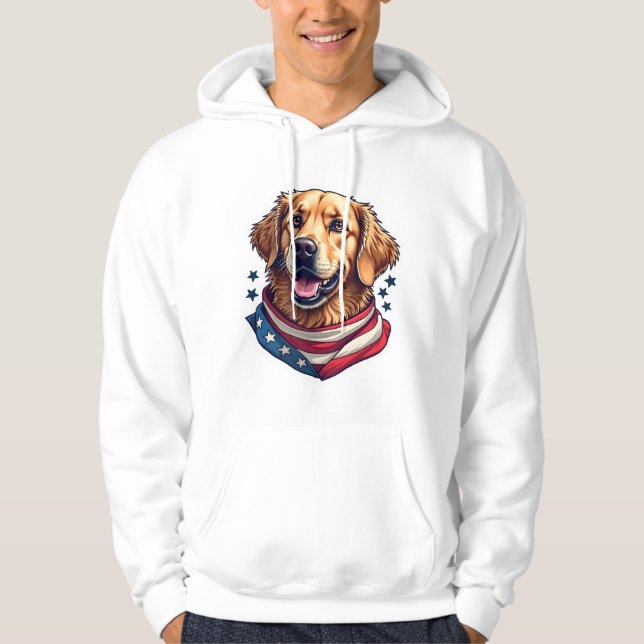 Star Spangled Golden Retriever Vintage Tee (Front)