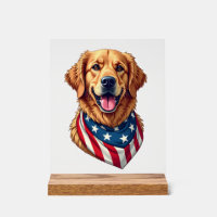 Star Spangled Golden Retriever Vintage Tee 4