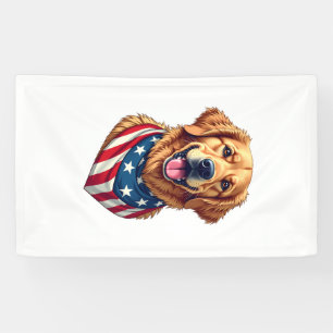 Star Spangled Golden Retriever Vintage Tee 4 Banner