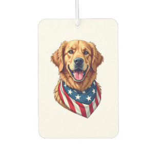 Star Spangled Golden Retriever Vintage Tee 4 Car Air Freshener