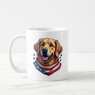 Star Spangled Golden Retriever Vintage Tee Coffee Mug