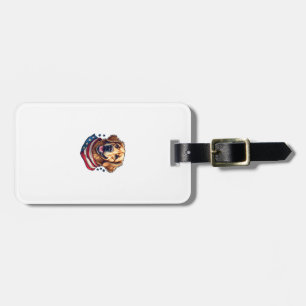 Star Spangled Golden Retriever Vintage Tee Luggage Tag