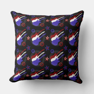 Star Spangled Guitars Pattern Cushion