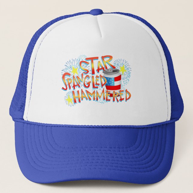 Star Spangled Hammered 4th of July Trucker Hat (Front)