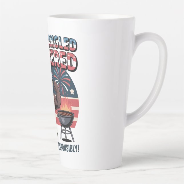 Star-Spangled Hammered Eagle Party Latte Mug (Right)