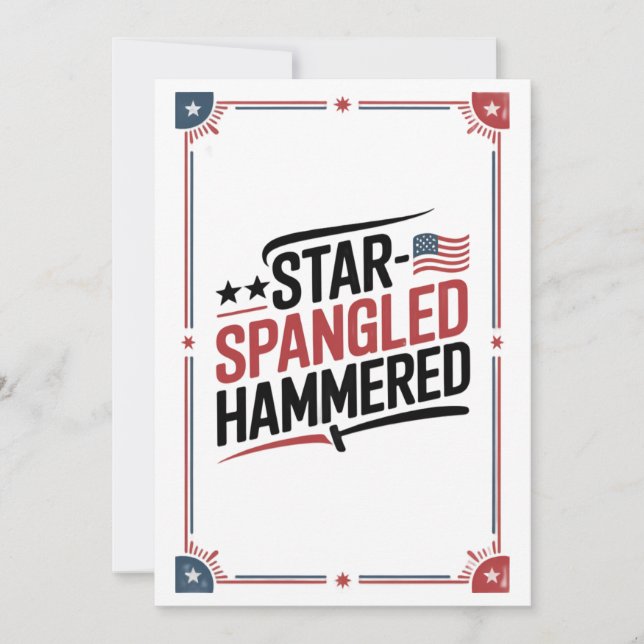 Star Spangled Hammered | Funny 4th of July Tee Announcement (Front)
