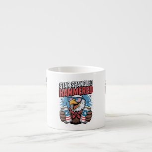 Star Spangled Hammered Funny Patriotic Bald Eagle Espresso Cup