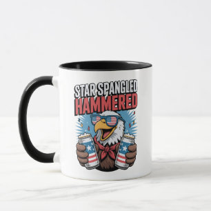 Star Spangled Hammered Funny Patriotic Bald Eagle Mug