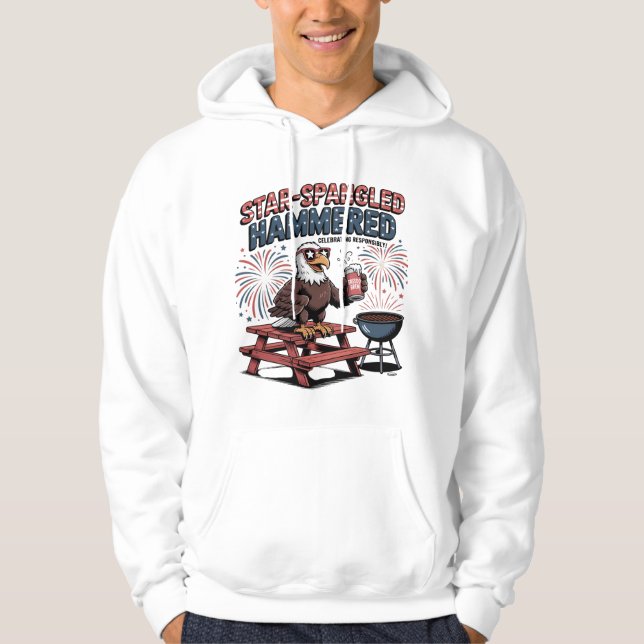 Star-Spangled Hammered Picnic Eagle Hoodie (Front)