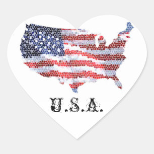 Star Spangled Heart Sticker