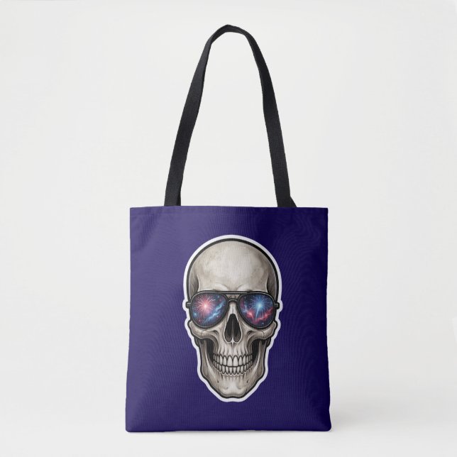 Star‑Spangled Shades Skull Tote Bag (Front)