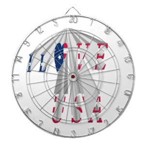 Star-Spangled Statement: Graphic I Love USA Design Dartboard