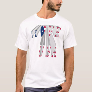 Star-Spangled Statement: Graphic I Love USA Design T-Shirt