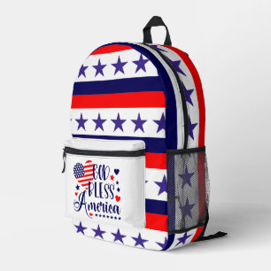 Star Spangled Stripes Print Cut Sew Backpack