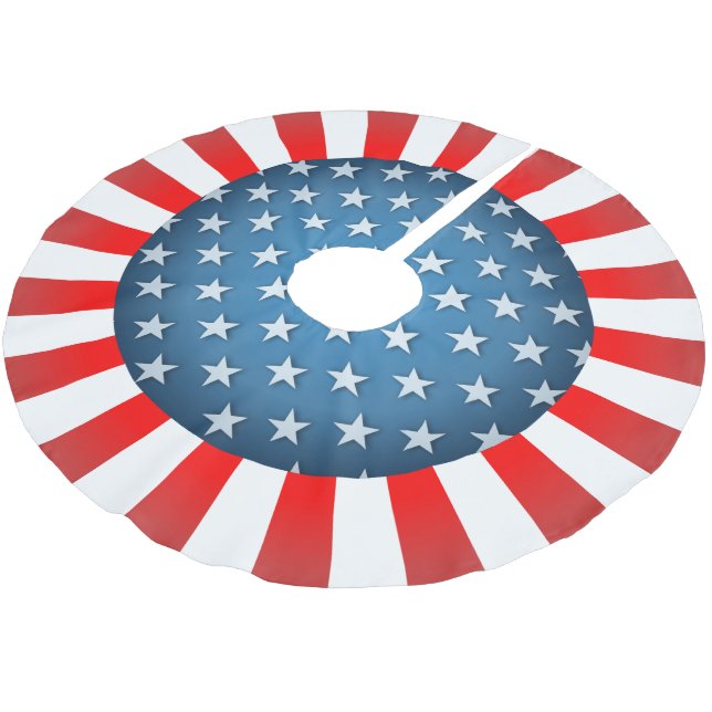 Star-Spangled Style Brushed Polyester Tree Skirt (Angled)