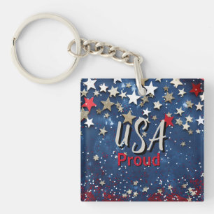 Star Spangled USA Proud Key Ring